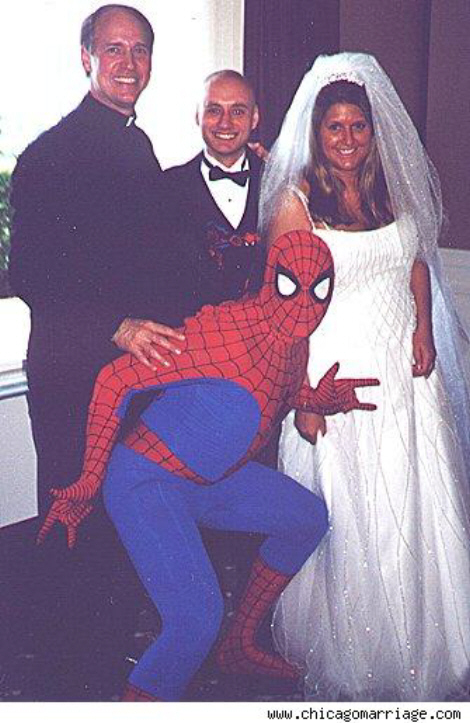 Spiderman at your wedding may be the highlight of any marriage